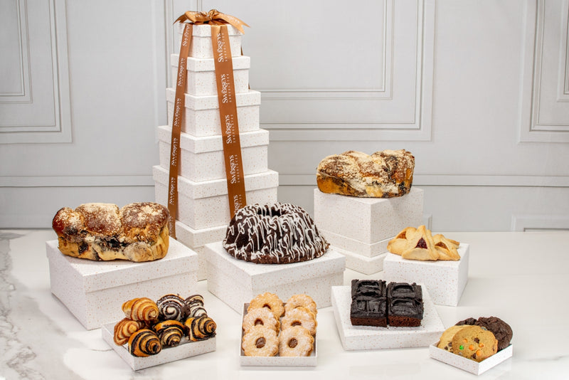 Rosh Hashanah Grand Indulgence Signature White Speckled Gourmet Bakery Tower