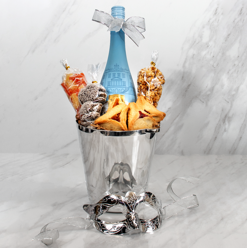 Swerseys Silver Ice Bucket Purim Mishloach Manot Snack Gift Basket